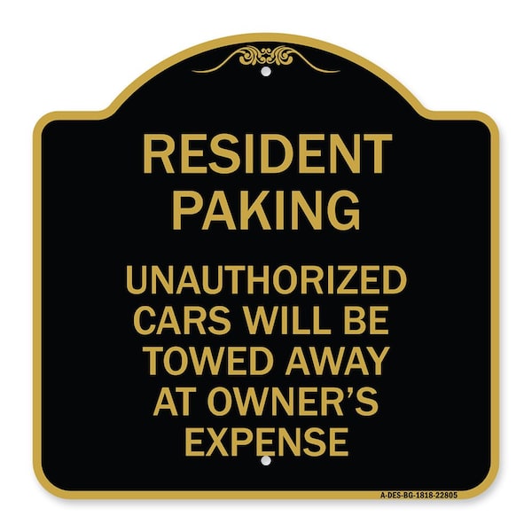 Tow Away Resident Parking Unauthorized Cars Will Be Towed Away at Owners Expense, BG-1818-22805